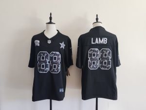 2026 NFL Tribute Jersey — Dallas Cowboys Lamb 88 2026 NFL tribute jersey Dallas Cowboys Lamb 88 black front and back views